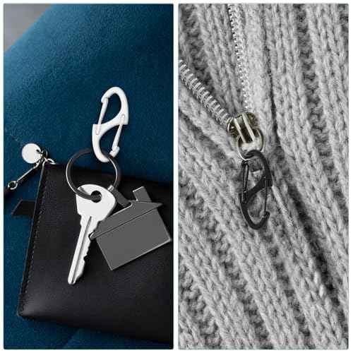 20 Pcs Alloy S Carabiner Clips, Dual Opening Design, Keychain Spring Snap Hooks Mini Carabiner Clip, for Dual Wire Gate Clip Interlocking Keychain Clip Tiny Clip Attachment (Color)