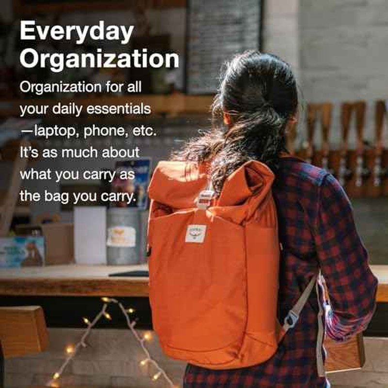 Osprey Arcane Roll Top Commuter Backpack, Porcelain Orange Heather