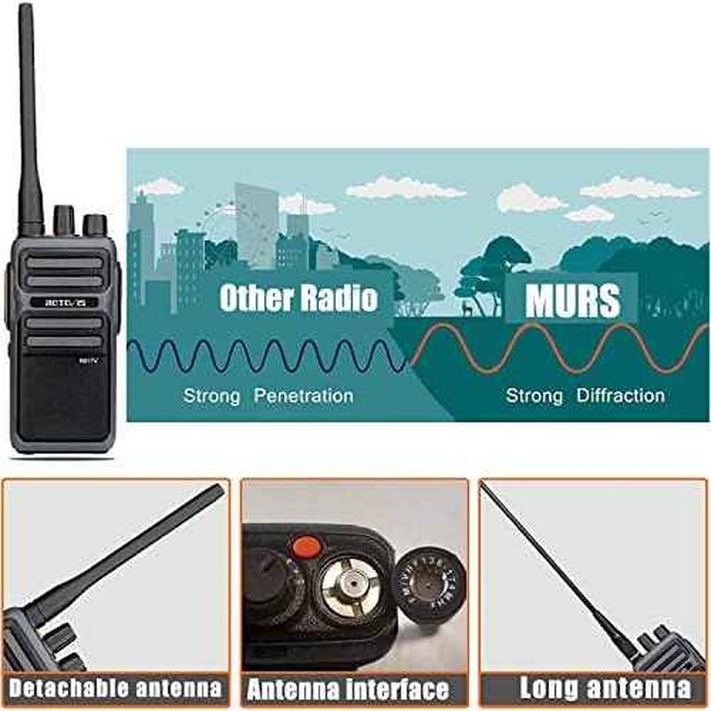 Retevis RB17V MURS Radios, 2 Way Radios Long Range,4400mAh Hunting Walkie Talkies Rechargeable, License Free, Local Alarm,Two Way Radios for Skiing Camping Hiking (4 Pack)