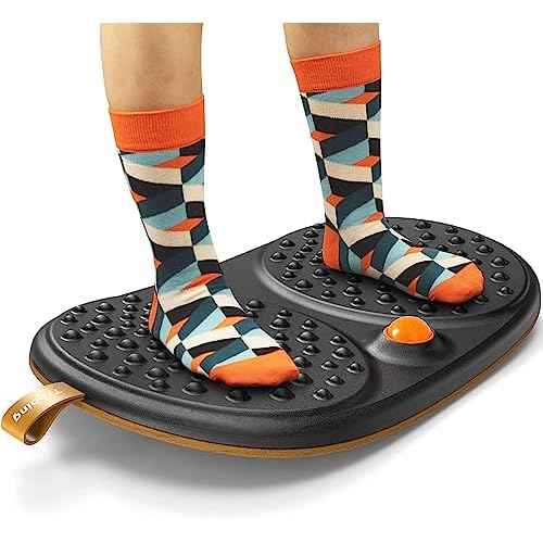 Trobing Standing Desk Mat Balance Board with Rollerball, Wooden Wobble Anti Fatigue Mat Balance Board for Standing Desk, Home Office Non-Slip Comfort Floor Mat to Relieve Foot, Knee, and Back Pain