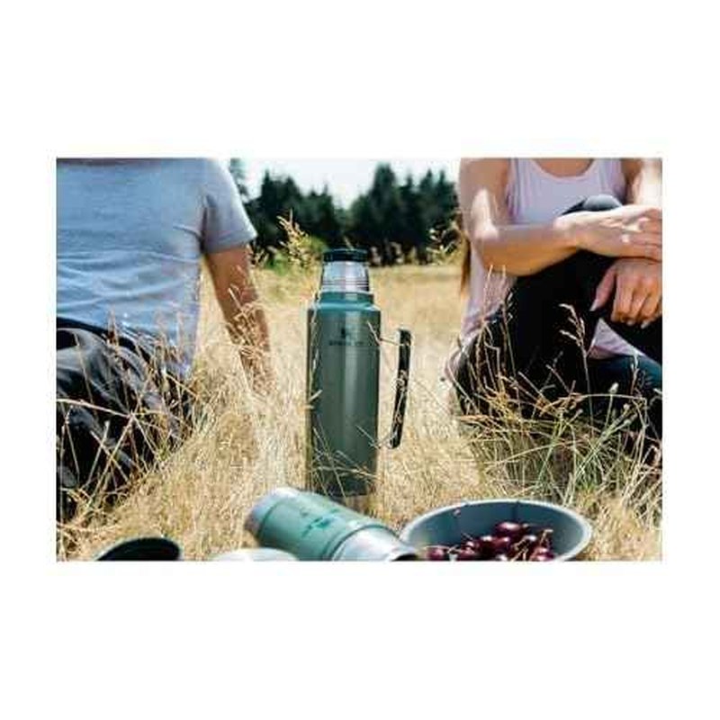 Stanley Classic Legendary Vacuum Bottle 2.0 qt | Wide Mouth with Leakproof Cup Lid |Keep Drinks Hot or Cold | Packable for Travel | Insulated Stainless Steel Thermal Bottle | BPA-Free|Hammertone Green