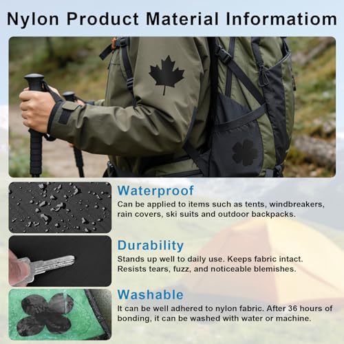 Oipiocy 2-Pack Black Nylon Patch Repair Kit 4 x 63 Inch Waterproof Fabric Tape