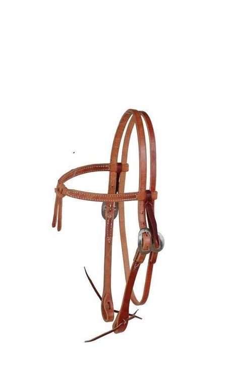 NRS Tack Natural Knotted Browband Headstall with Tie Bit Ends