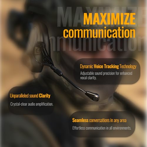 EARMOR M32X Tactical Communication Headset with ARC Rail Helmet Mount Adapters - Noise-Canceling for Shooting and Outdoor Activities