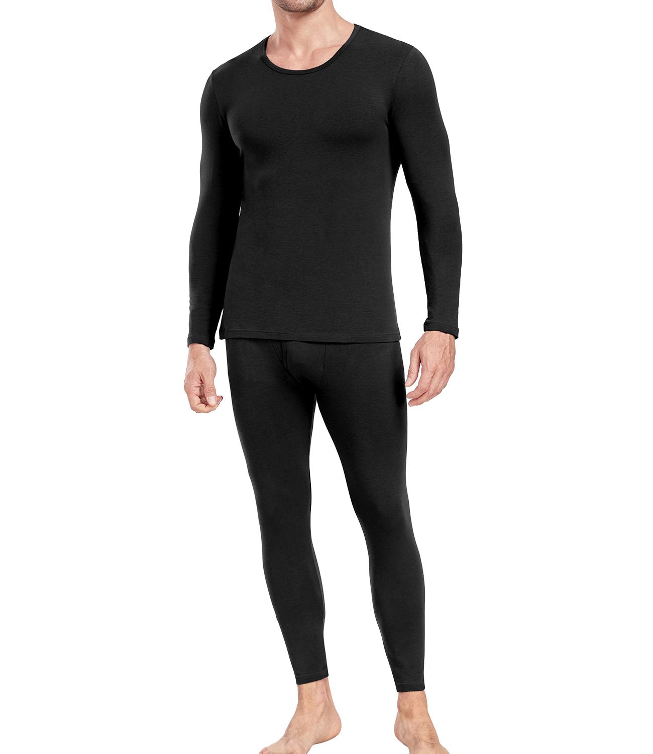 wirarpa Men's Cotton Long Johns Thermal Underwear Set Top and Bottom L
