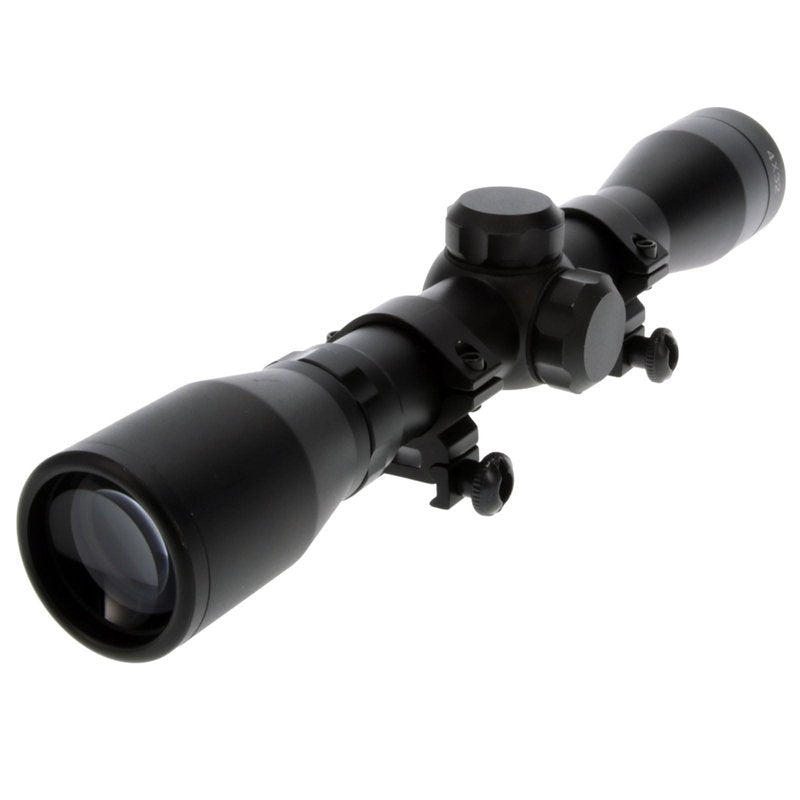 TRUGLO BUCKLINE Tactical Hunting Shooting Durable Waterproof Fogproof 1" Aluminum Tube Riflescope with Weaver-Style Mount Rings & Elastic Lens Covers Included, 4 x 32mm, Duplex Reticle