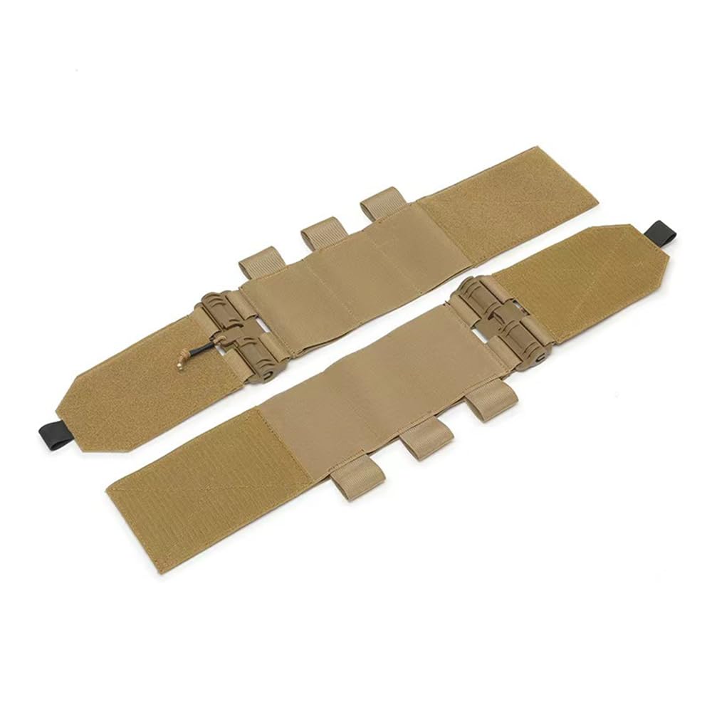 GAZJYUSP Pair of Elastic Tactical Vest Cummerbund Quick Release Mounting Strap for Vest JPC/CPC/LBT/LBX/FCPC with Magazine Pouches (Khaki)