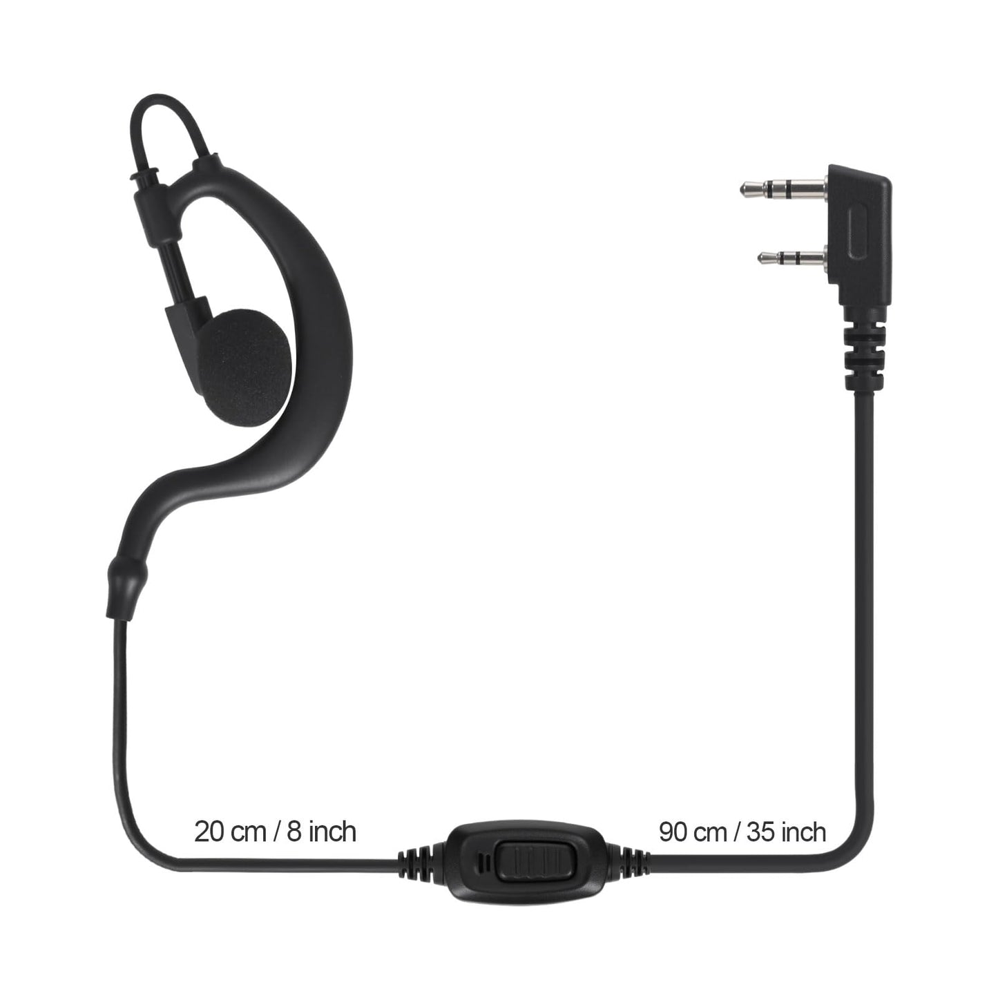 10pcs Walkie Talkie Earpieces for Baofeng UV-5R 888S Retevis RT22 RT21 RT68 RT68H H777 and Kenwood 2 Way Radios Earhook Headsets