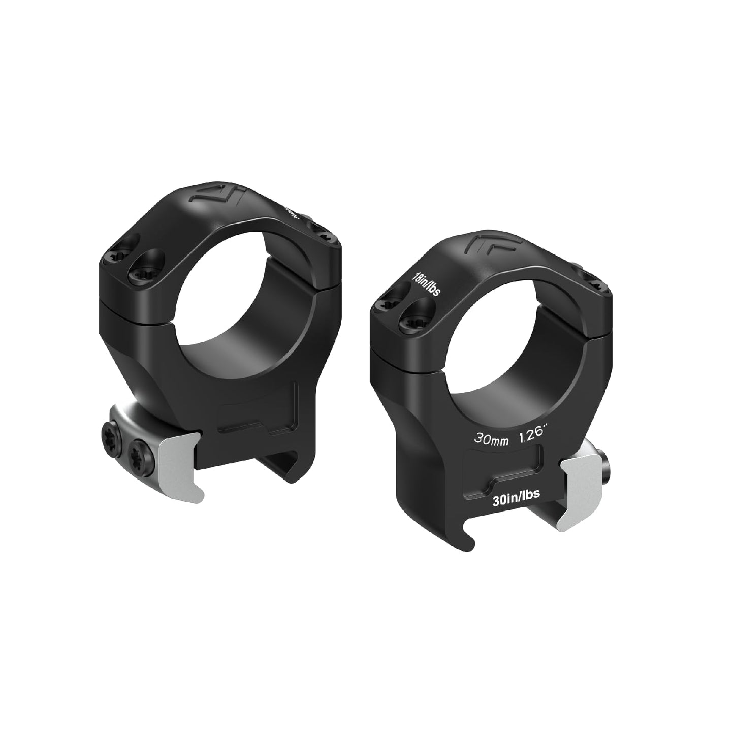 Arken Optics（30mm 1.26" Halo Ti™ Titanium Rifle Scope Rings Precision CNC Machined from 7075 T6 Aluminum & Titanium for MIL-STD Picatinny Rails