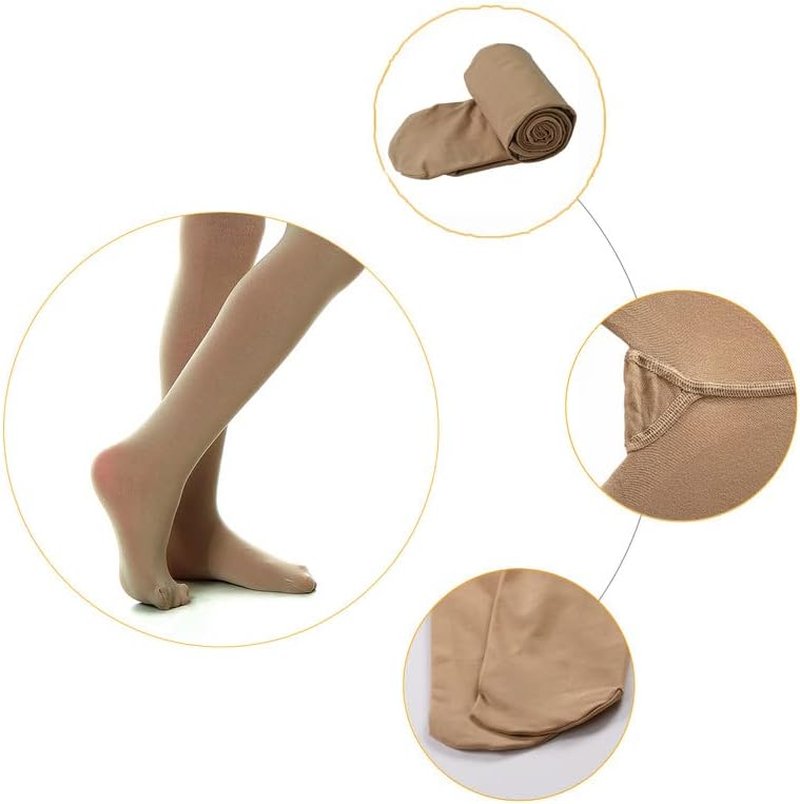 Ballet Tights for Girls - Thick, Soft Footed Dance Tights for Toddlers & Kids | Comfortable Fit