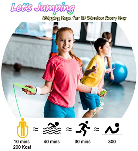 Jump Rope for Kids, 6 Pack Length Adjustable Lightweight Kids Skipping Rope for Children, Students, Boys and Girls Outdoor Sports, Fitness Exercise, Keeping Fit, Workout