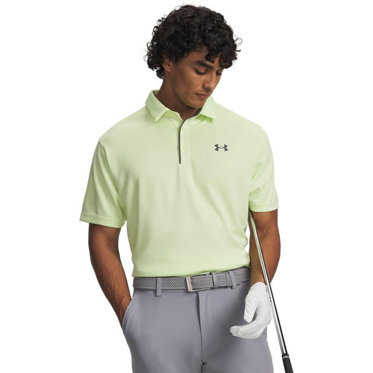 Under Armour Men's Tech Golf Polo, (392) Fade Green / / Pitch Gray, Large