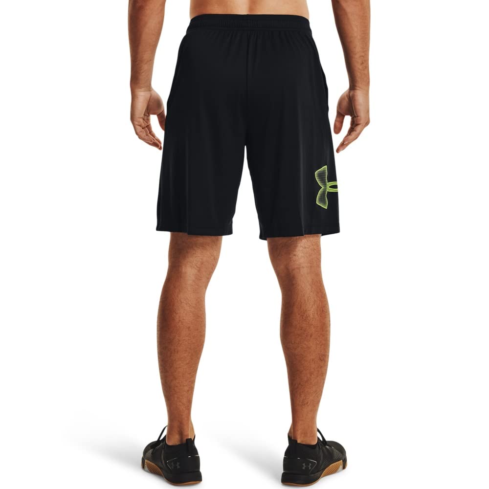 Under Armour Men's Tech Graphic 10" Shorts, Black (008)/High-Vis Yellow, Large