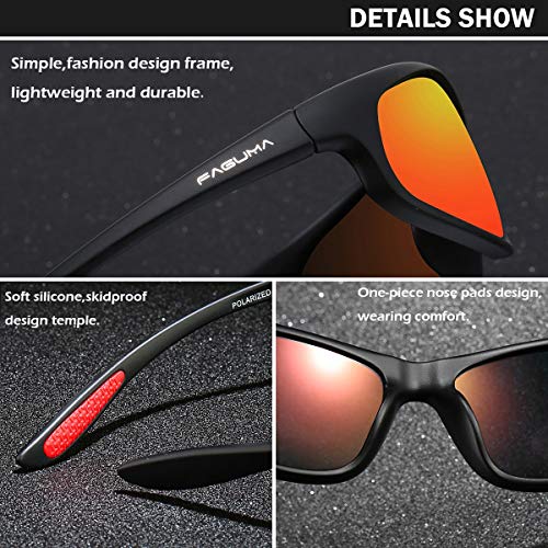 FAGUMA Polarized Sports Sunglasses For Men Cycling Driving Fishing UV400 Protection