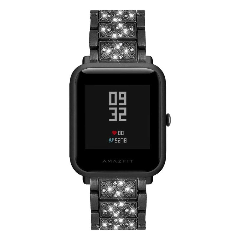 FitTurn Jewelry Bling Bands for Amazfit Bip 5 Band for Women Men, Diamond Rhinestone Bracelet Metal Strap Replacement for Amazfit Bip 5/Pace/Cheetah/Stratos 2 3/GTR 4/GTR 3/GTR 3 Pro/GTR 2/GTR 2e/GTR