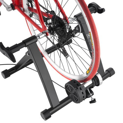 Exercise Bike Trainer - Indoor Bicycle Training Stand With Quiet 5-Level Magnetic Resistance and Front Wheel Riser Block by Bike Lane