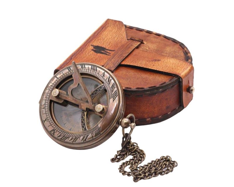 Engraved Sundial Compass with Leather Case – to My Daughter from Mom – Vintage Brass Compass Gift with Inspirational Quote – Graduation, Birthday, Travel Keepsake – Mother to Daughter Gift