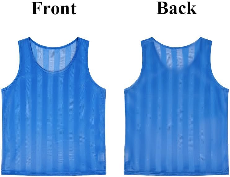 Soccer Jersey Basketball Pinnies - 12 Pack Scrimmage Vests for Kids & Adults | Team Practice Gear