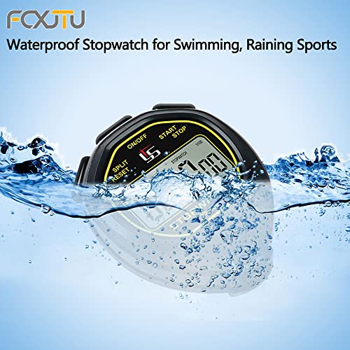 FCXJTU Digital Simple Stopwatch Timer, No Bells, No Alarm, Simple Basic Operation, Silent, Clear Display, ON/Off, Large Display for Swimming Running Training Kids Coaches Referees Teachers