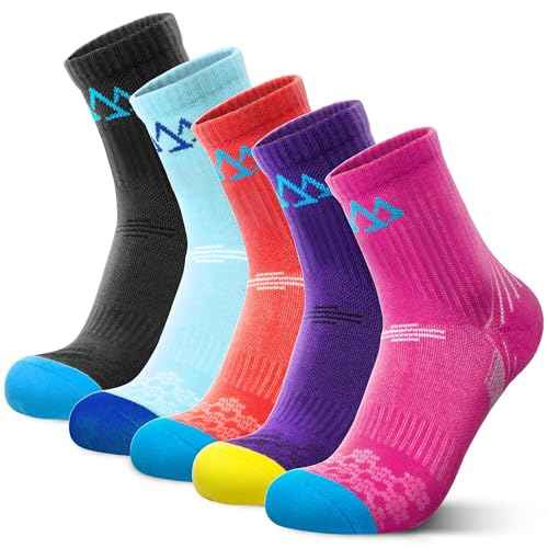 innotree Merino Wool Hiking Socks for Women Quarter Ankle Thermal Cushion Moisture Wicking Socks,5 Pairs