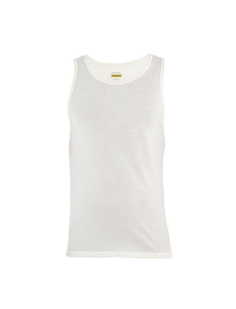 Icebreaker Men's Merino 150 Anatomica Tank, Breathable Wool Blend Sleeveless Shirt, Undyed, Large