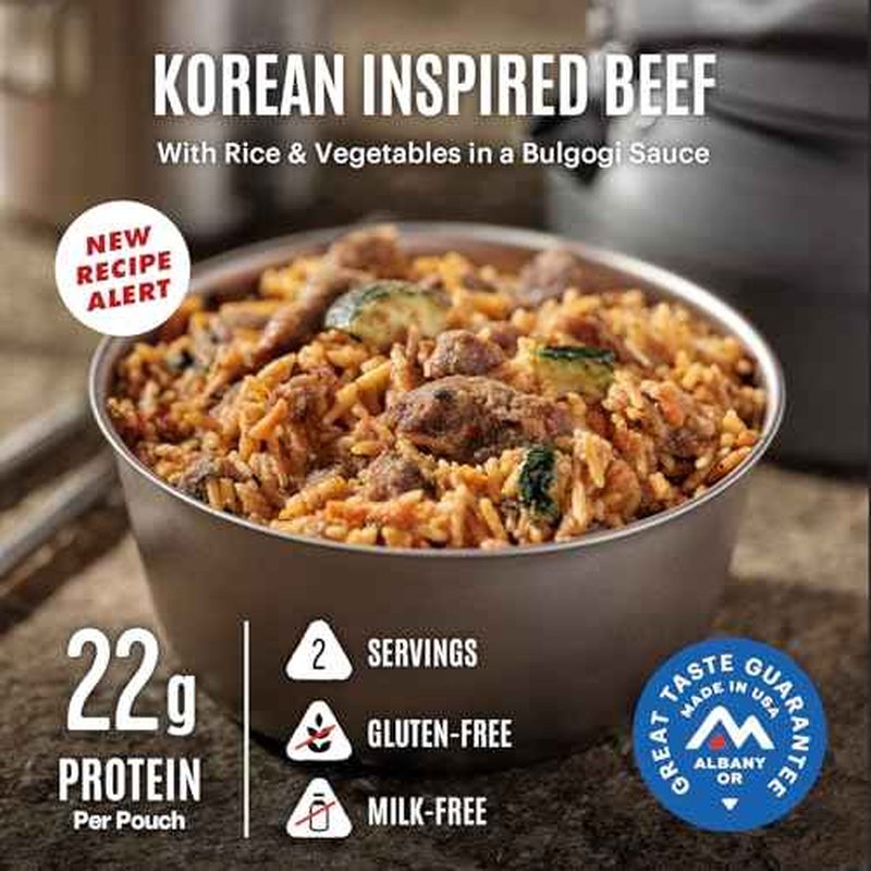 Mountain House GlutenFree Korean Inspired Beef FreezeDried Food for Camping, 12 Servings, 30Year ShelfLife