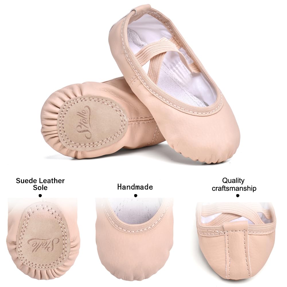 Stelle Ballet Shoes PU Ballet Flats for Girls(Ballet Pink,9MT)