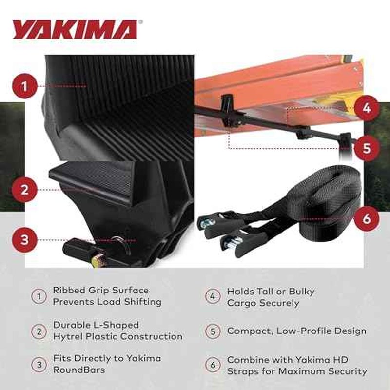 YAKIMA, LoadStop, Cartop Rack Brackets to Cushion and Prevent Loads from Shifting, Set of 4