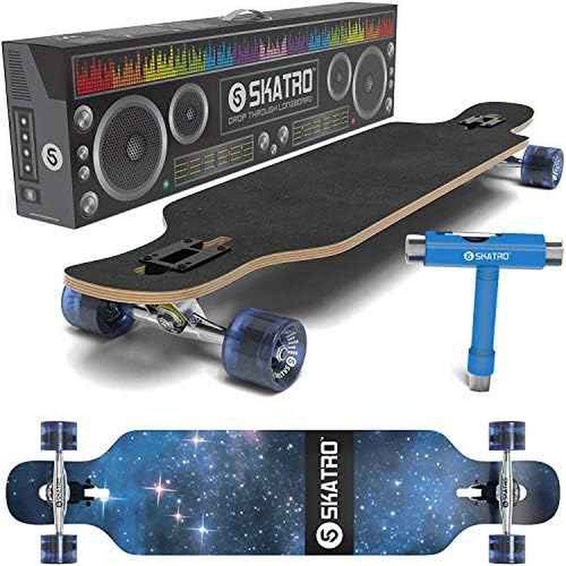 Skatro Drop Through Longboard Skateboard Freeride - Includes T-Tool