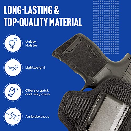 Desantis Pro Stealth IWB Holster - Holster IWB, Conceal Carry Holster, Compatible with SIG SAUER P365, P365 SAS, P365 with Safety, P365 XL, Springfield Hellcat 3" - Ambidextrous, Black
