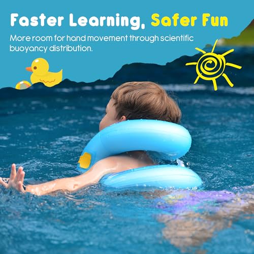 Kids Swim Vest, Pool Floaties for Kids 3-6yrs, Learn to Swim Arm Float Fits Children 33-50 Lbs, Swim Trainer with Dual Air Chambers & Adjustable Safety Buckle, Swimming Ring for Pool & Beach