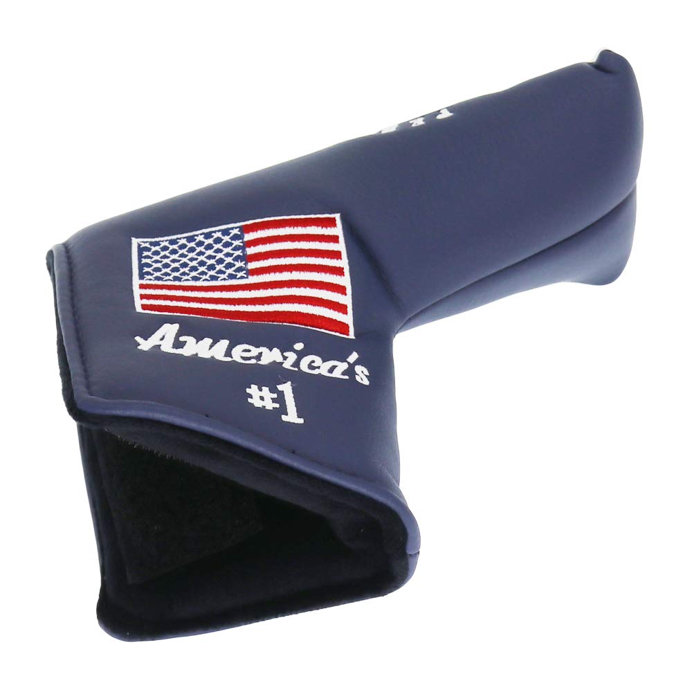Seacloud Blue Pebble Beach Golf Head Cover Putter Blade Cover USA Flag for Scotty Cameron