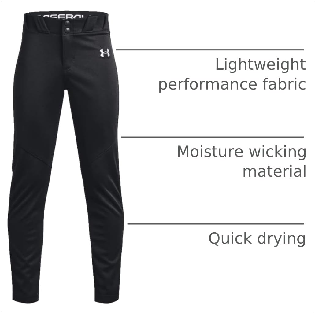 Under Armour Boys Utility Baseball Pant, (001) Black / / White, Small
