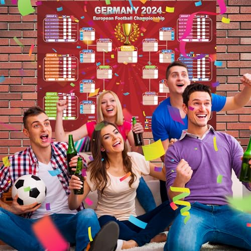 European Cup 2024 Soccer Game Wall Calendar Poster GERMANY 2024 European Football Championship sticker book Football Tournament Schedule Soccer Matches Wall Chart for Home Office bar football club Decorations… (European Cup)