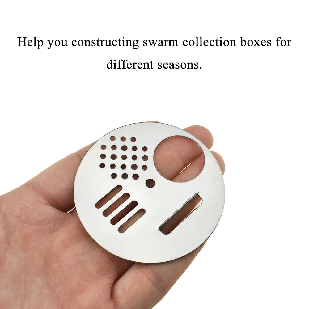 Acoeitl 5Pcs Bee Hive Entrance Disc 2.64In Diameter Stainless Steel Entrance Gates Beekeeping Tool Equipment for Beekeepers Nuc Box Entrance Reducer Round Beehive Nest Door for Swarm Trap Hive Trap