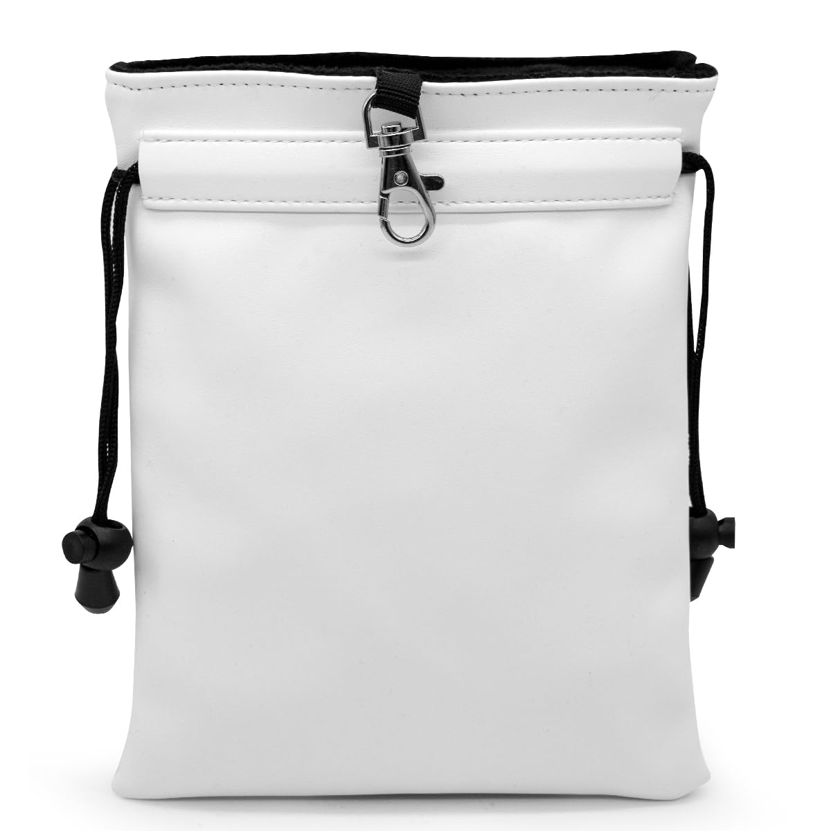 Funny Golf Valuables Bag with Drawstrings - Synthetic Leather Tee Pouch for Men, White Gifts for Golfer
