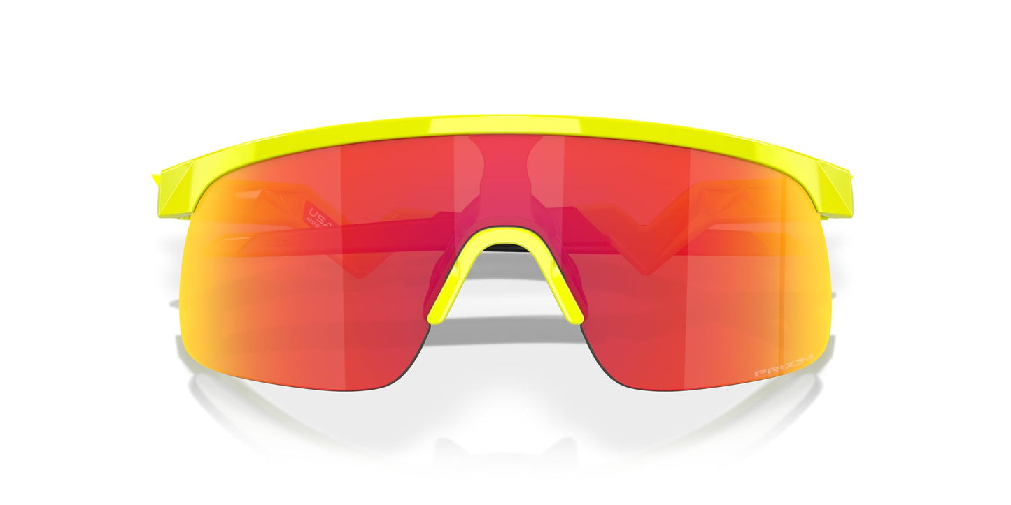 Oakley OJ9010 Resistor Rectangular Sunglasses, Inner Spark Tennis Ball Yellow/Prizm Ruby, 23 mm