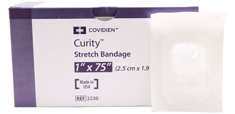 Curity Sterile Gauze Stretch Bandages, 1" x 75", Sterile-Pack of 12