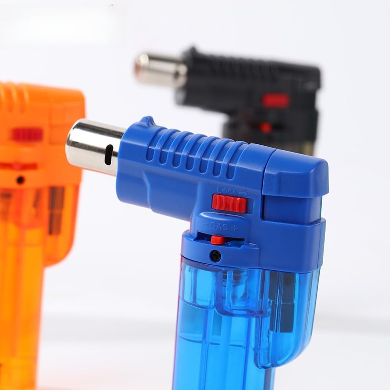 10 Pack Butane Torch Lighter, Mini Refillable Windproof Jet Flame Lighters (Fuel Not Included) Color Mixing