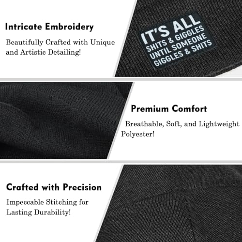 Funny Beanies Warm Knit Hats Fall Winter Black Hip Pop Knit Hat Cap for Women Men