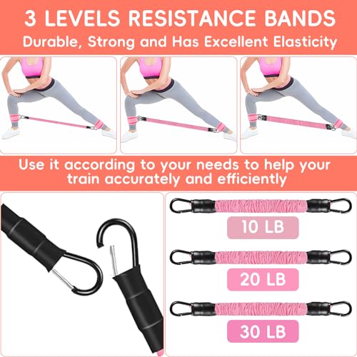 9 pcs Ankle Resistance Bands with Cuffs, Ankle Weights for Legs Glutes, Ankle Bands for Working Out Exercise Bands Set for Butt Lift Women Workout Equipment, Perfect for Gym Home Workouts