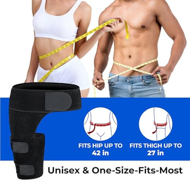 Hip Brace, Sciatica Pain Relief Devices, Hip Brace for Women Men, Hips Pain Relief, Thigh Compression Sleeve, Sciatic Nerve Braces, Suitable for Sciatic Nerve, Groin, Thigh, Hamstring