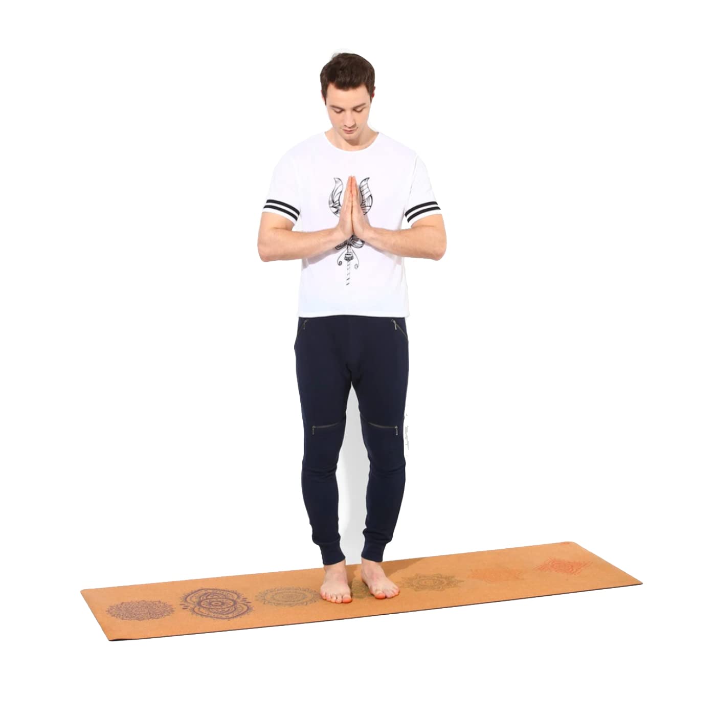 Shakti Warrior Chakra Cork Yoga mat - Artist Designed, Premium eco friendly mats, Non Slip, Non Toxic, Great for Regular & Hot Yoga, Pilates and Work out (72 inch x 24 inch x 3mm Thick)