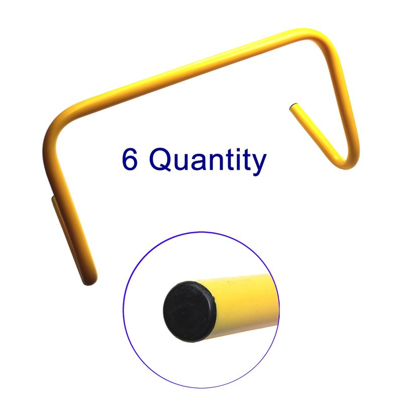 BlueDot Trading Speed & Agility Soccer/Football/Basketball Plyometric, Track/Running and All-Purpose Training Equipment Hurdle (Set of 6), Yellow, 9-inch