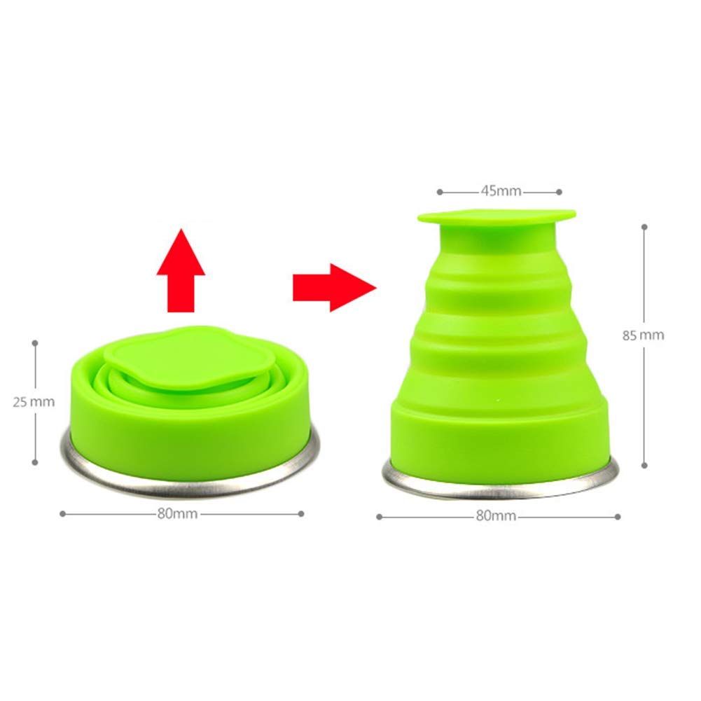 Stouge 5 Pack Silicone Collapsible Cups for Traveling Foldable Camping Cups Collapsible Water Cup Portable Drinking Cups with Lids Collapsible Mug for Outdoor Hiking