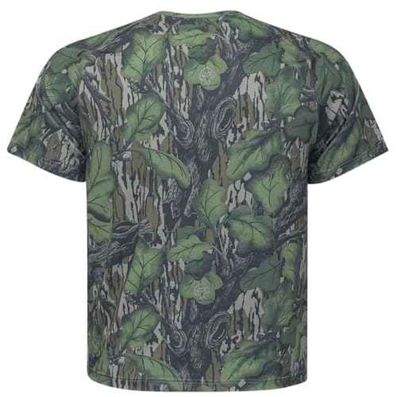 Mossy Oak Camo Hunting Short Sleeve Shirt for Men - Lightweight Performance Stretchable Tee with 4-Way Stretch & Cooling Tech