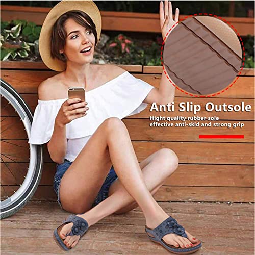 WAJCSHFS Sandals for Women 2024 Orthopedic Casual Wedge Platform Sandals Summer Dressy Lightweight Anti Slip Breathable Shoes