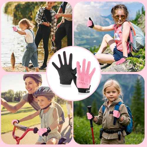 Kids Sport Cycling Glove, Non-Slip Boys Girls Kids Fishing Gloves for Child Cycling Climbing Riding Biking Outdoor Sports