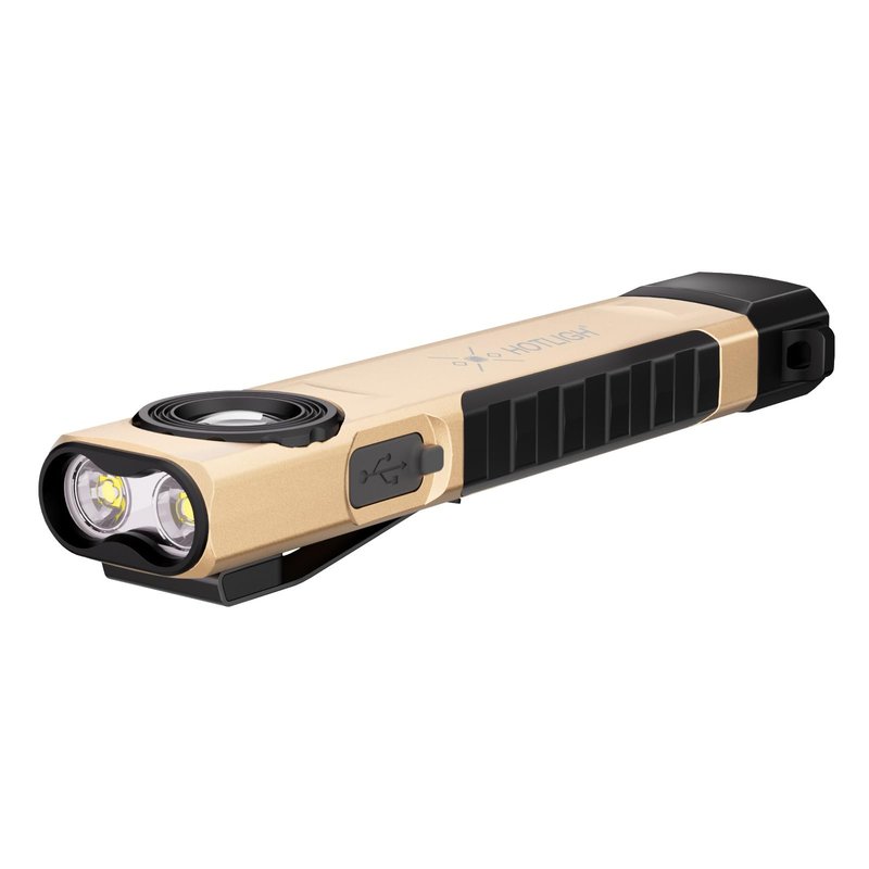 HOTLIGH Rechargeable Flashlight Magnetic - 700 Lumens LED Flashlight with Clip Design, Flat Flashlight for Car Repairing/Camping/Emergency