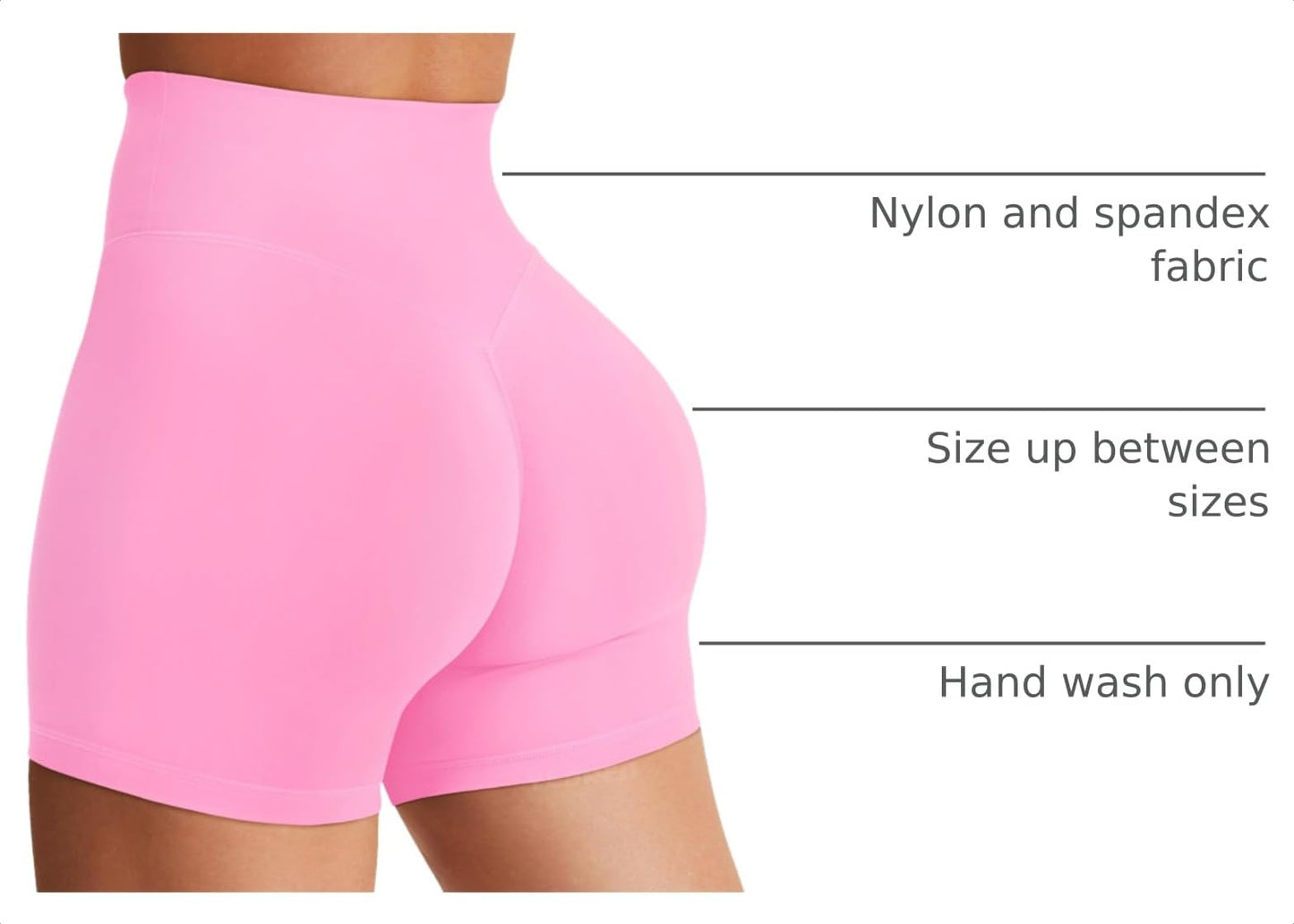 YEOREO Women's Biker Shorts 3.6“ / 4.5" / 6" Workout Gym Shorts High Waist Tummy Control Hidden Scrunch Running Yoga Bubblegum Pink
